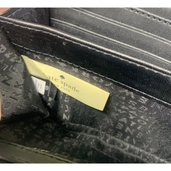 Kate Spade Zip Around Wallet Wellesley Neda Black Pebbled Cow Leather EUC - Picture 10 of 11